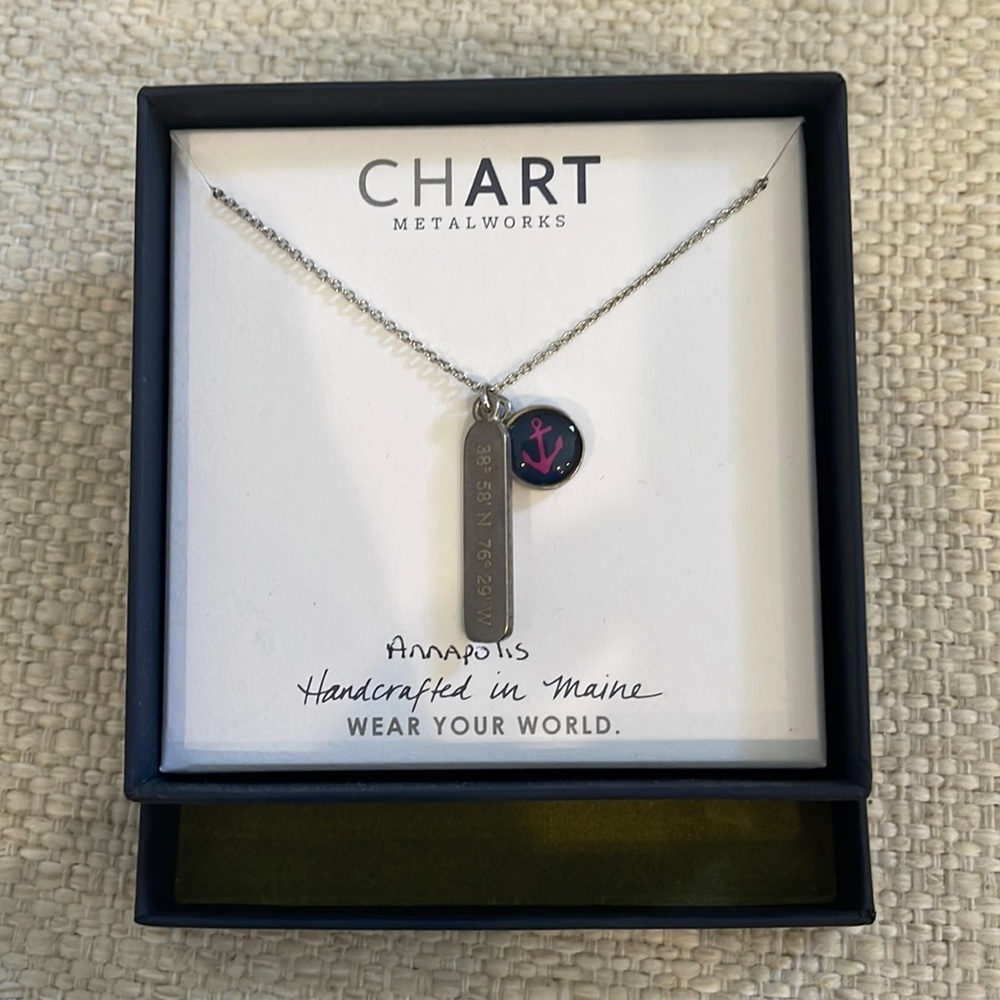 Chart metalworks Annapolis coordinate necklace